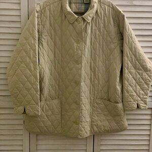 L.L. Bean Quilted Cream Women's Barn Coat 2X